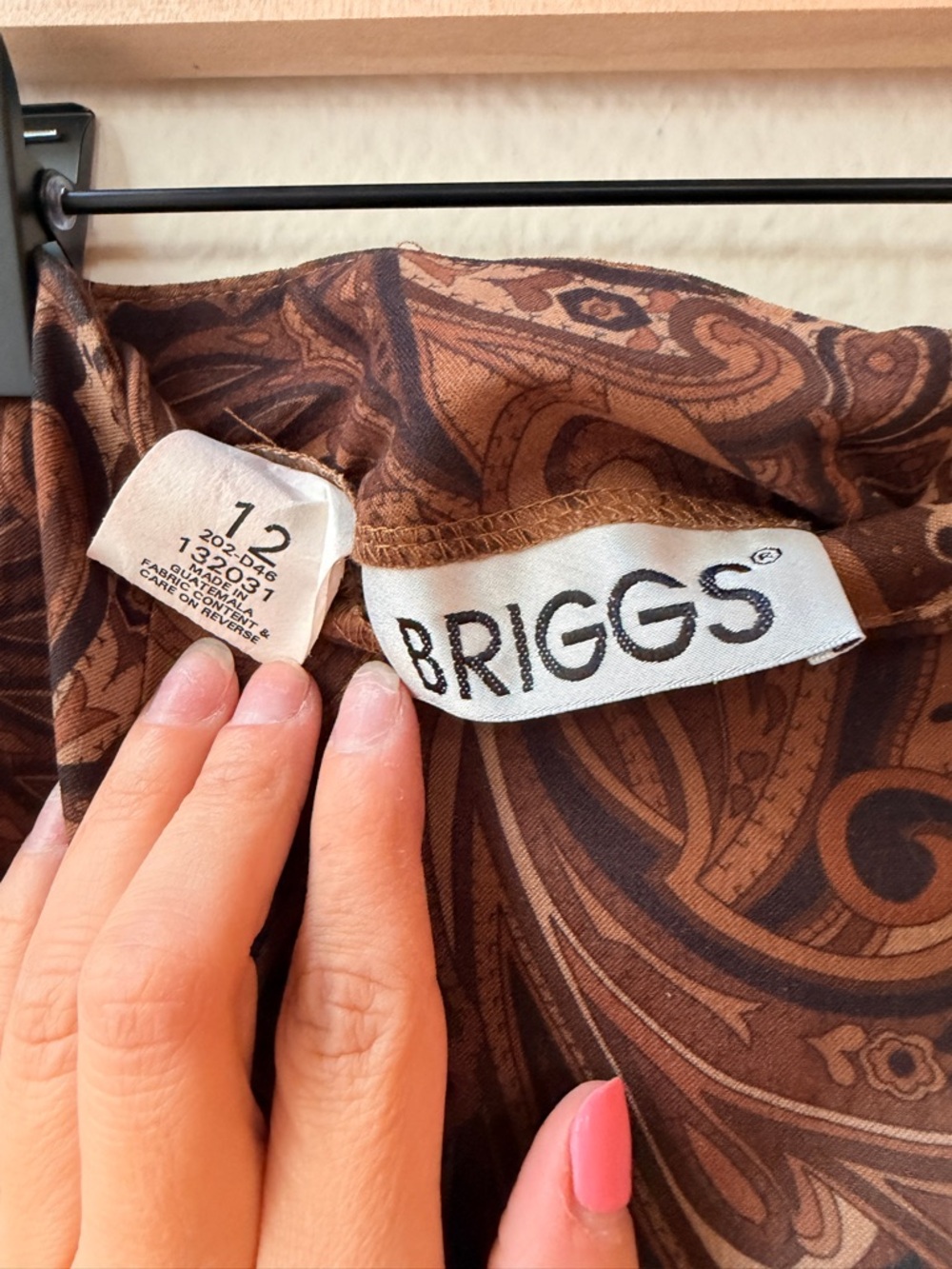 Vintage Inspired Brown Paisley Midi Skirt Dark Academia Minimalist Luxury 12 - Picture 4 of 11